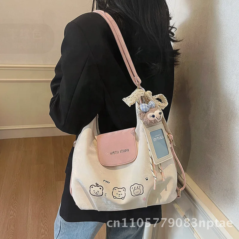 

Amy Rabbit Women's Large Capacity Tote Bag 2025 Fashion Urban Minimalist PU Shoulder Backpack Stylish Casual All-match