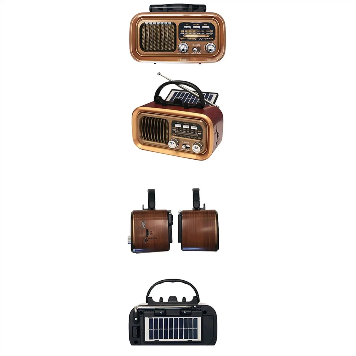 مستقرة-محمول DSP راديو كلاسيكي خمر FM AM SW أجهزة الراديو الرجعية الشمسية سمّاعات بلوتوث MP3 TF USB صندوق تشغيل الموسيقى بطارية قابلة للإزالة