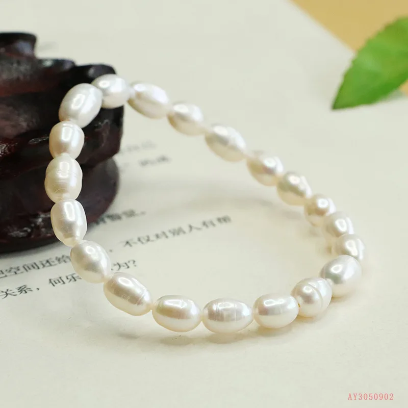 

Natural freshwater pearl bracelet rice-shaped pearl strong light bracelet women