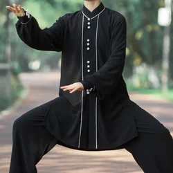 Unisex Tai Chi mundury odzież Kung Fu sztuki walki ubrania Wu Shu kobiety mężczyźni ćwiczenia nosić zmarszczek darmo czarny biały niebieski