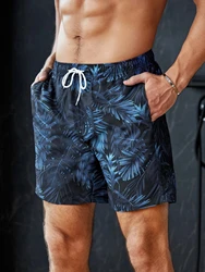 Men's quick-drying Hawaiian shorts with floral and leaf print 3D beachwear soft loose casual novelty summer novelty shorts