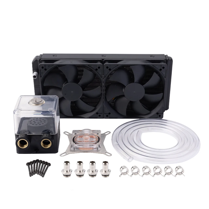 Zestaw do chłodzenia wodnego PC Syscooling, radiator 240mm, system chłodzenia cieczą DIY z miękkimi przewodami, obsługa procesorów Intel. — zdjęcie 2