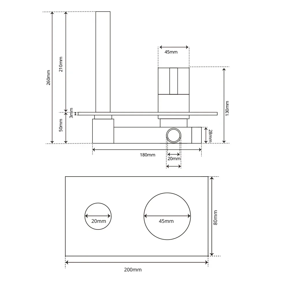 Bagnolux Black Embedded Installation Two Holes Shower Bathtub Vanity With Sink Cold And Hot Mixer Bathroom Faucet view 3