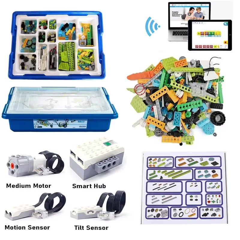 WeDo-Juego de construcción de robótica para niños, piezas técnicas de construcción, Compatible con 45300 WeDo 3,0, bloques de construcción, Juguetes