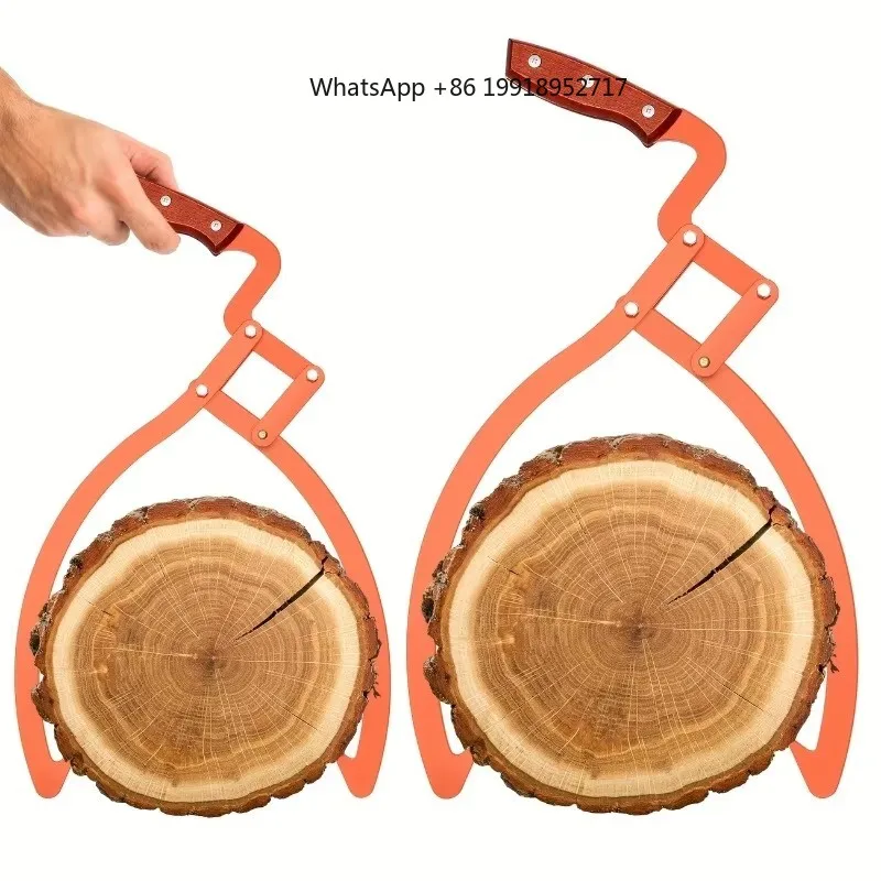 13inch/33cm Log Tongs Hand Lifting Grapple Hook Wooden Claw Suit for Garden Wood Handling Tools Firewood Tongs Log Lifter