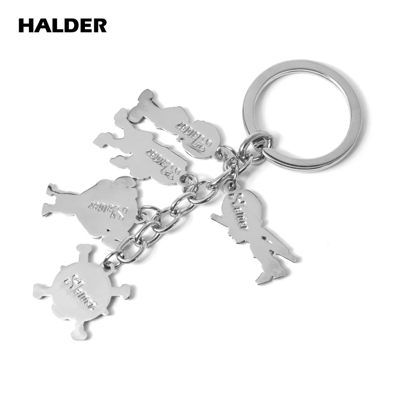 HALDER Anime Keychain Skull Sanji Joba Usopp Nami Cosplay Pendant Car Keyring Cute Cartoon Key Chain Jewelry For Kids