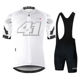 Salexo Cycling Clothing Men Cycling Set Bike Clothing Breathable Anti-UV Bicycle Suits Wear Bib Short Sleeve Jersey Clothes