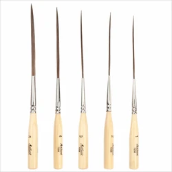 Artsecret Pennelli professionali per pittura con dettagli Orecchio di bestiame Capelli Art Striping Pennello per acquerello Fodera ad ago lungo da 0,33