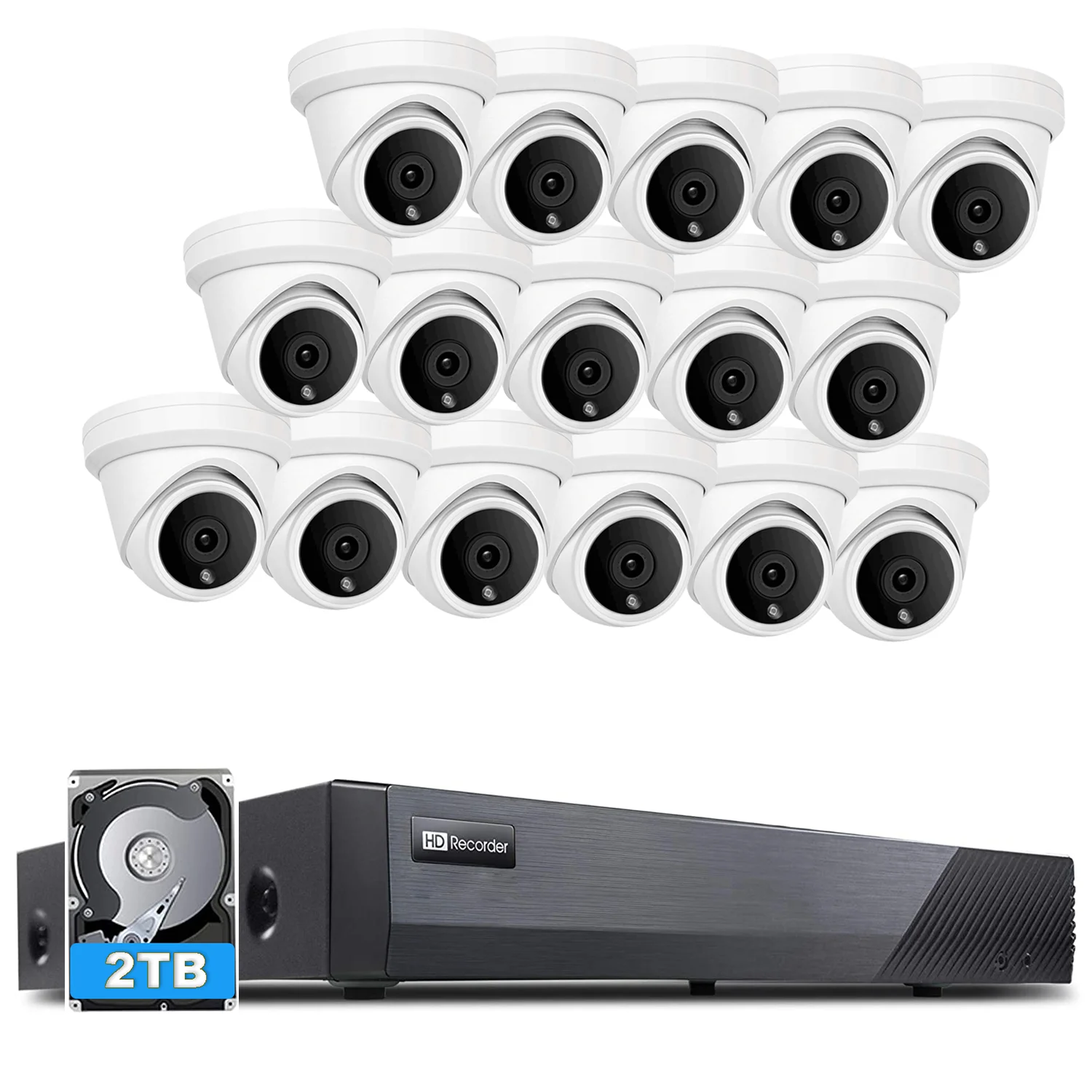 2026 NDAA 16CH 4K POE NVR Security Kit 8MP AI IP Cameras Human/Vehicle Detection, Vandal-proof POE KITS Complete Set 2.8mm Lens
