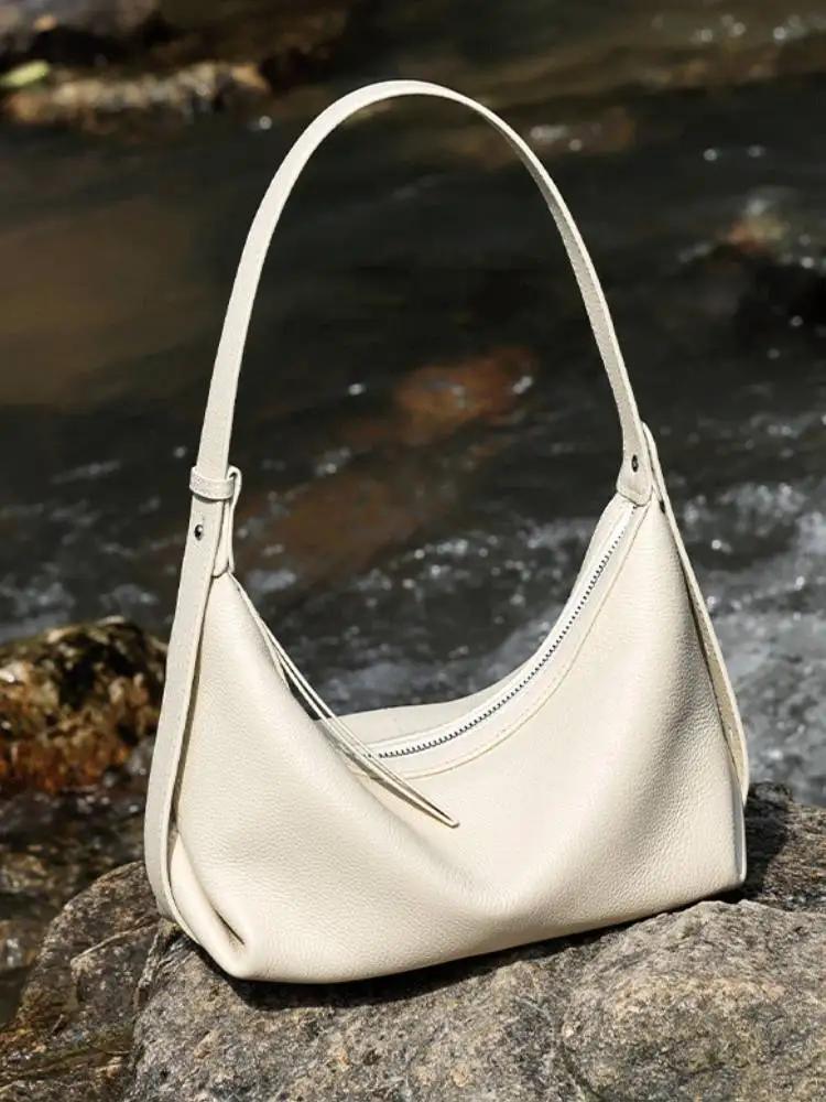 Zency Genuine Leather Women Simple 2026 Designer Handbag Ladies Large Shoulder Bag Crossbody for Work Shopping Medium Bags