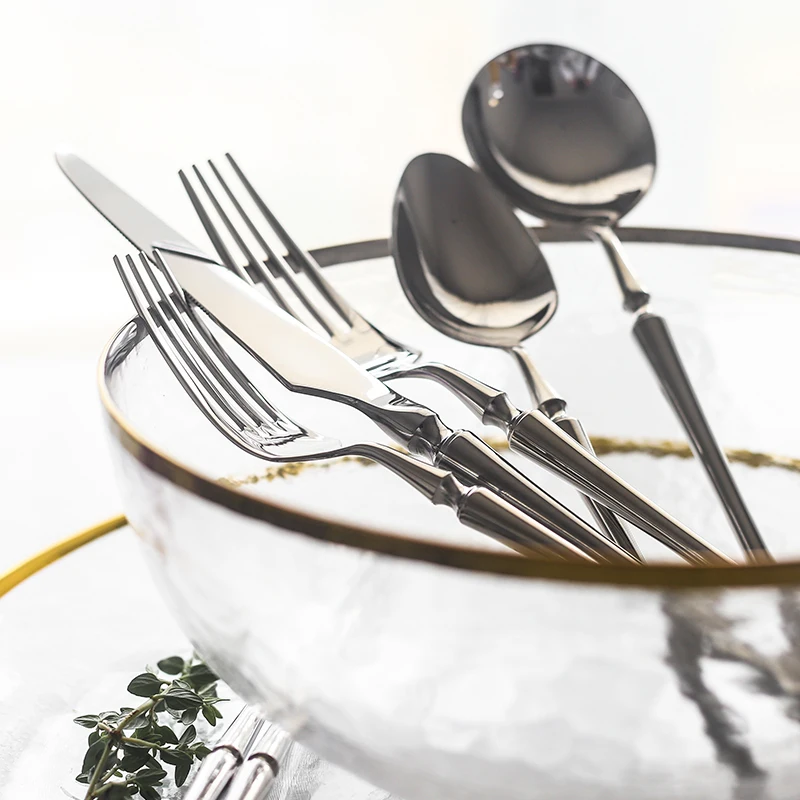 

Hotel Restaurant Mirror Light 304 Stainless Steel Western Knife Steak Knife Fork Spoon Set Grilled Knife Dessert Knife Fork Spoo