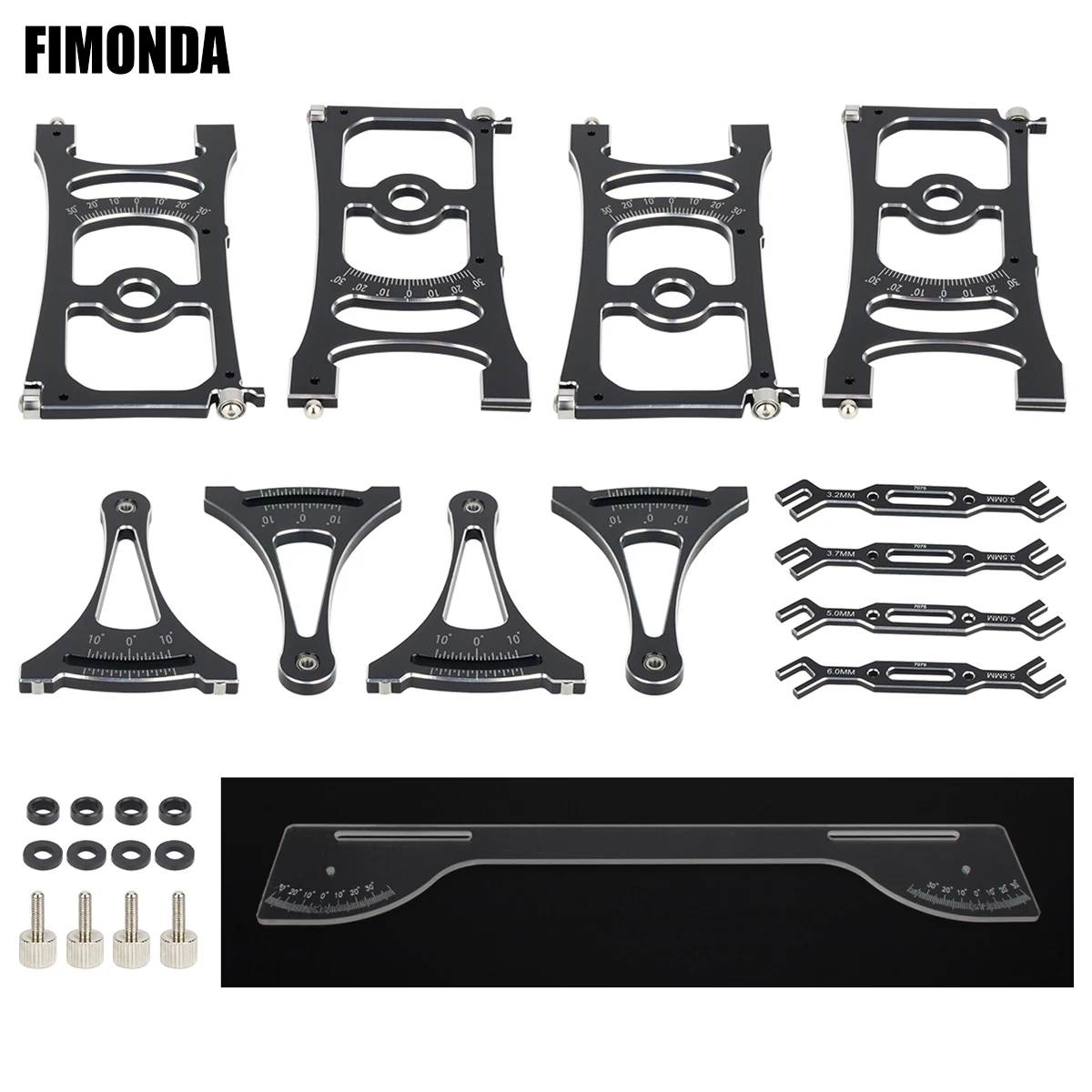 

Chassis Setup System Measuring Tool Set for 1/8 1/7 Off-Road Traxxas Arrma Losi Buggy Yikong YK4082 MJX H8H with Ruler & Wrench