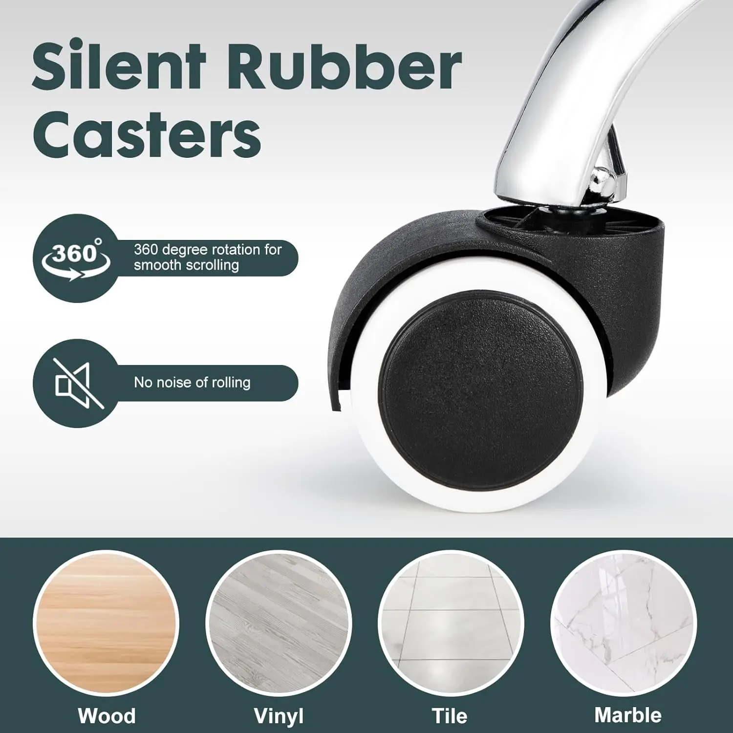 เก้าอี้สตูลหมุนได้แบบปรับได้พร้อมพนักพิง ล้อ และหนัง PU - รองรับน้ำหนักได้ 250 ปอนด์