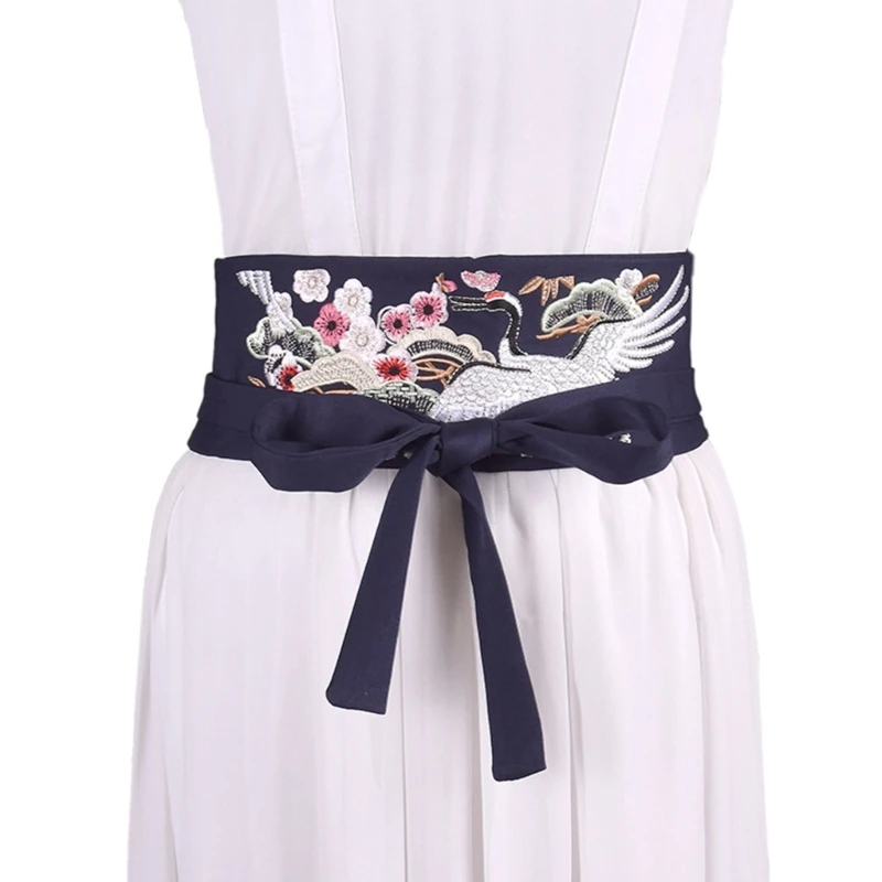 Exquisite Hanfu Waistband for Women Wrap Dress Halter Dress Wide Tie Belt for Vintage Dress Lovers Tie Belt