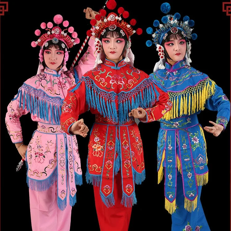 

Chinese Opera drama costume female soldier Dao Ma Dan Clothing Yangmen Woman general Stage performance Outfit Mulan Mu Guiying