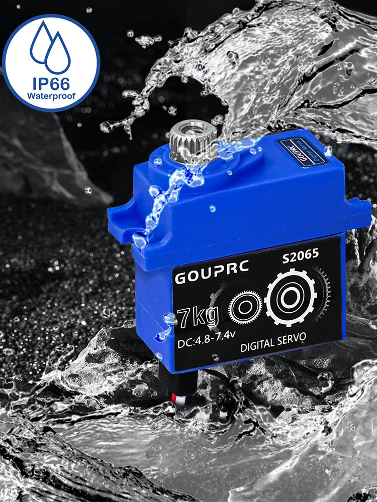 Micro Servo numérique RC étanche de 7KG, avec bras, engrenage métallique, pour voiture sur chenilles TRX4 TRX6 SCX10 III 1/10 RC