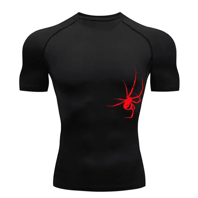 Sommer-Kurzarm-T-Shirt, Laufshirt, Herren-Kompressionssportbekleidung, atmungsaktiv, Bodybuilding-Top, Workout, Fitness-Kleidung, 4XL