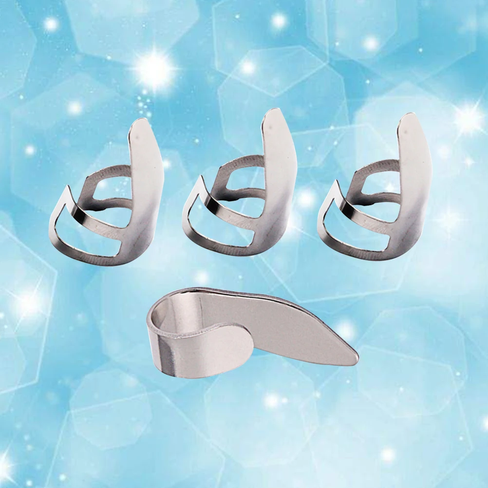 

4pcs Silver Stainless Steel Thumb For Bass Durable Lightweight Ultra Thin Professional Guitar Accessories Thumb Guitar Finger