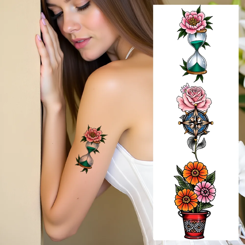 

28pcs Temporary Tattoo Birds Temporary Tattoo Stickers Butterflies Lotus Waterproof Long-lasting Body Stickers Flowers For