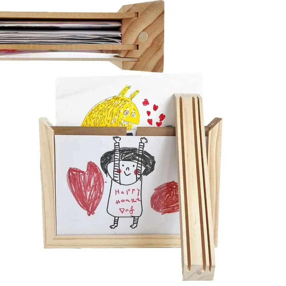 Creative Wooden Kids Art Frame Rotatable Changeable Photo Frame Memorial Family Portraits Picture Frame Wall Decoration for Kids
