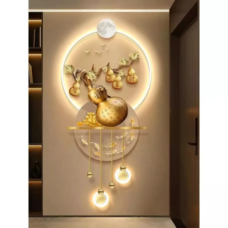 96X60CM Entrance Porch Light Decorative Painting Gourd Light Emitting Diode New Chinese Corridor with Light