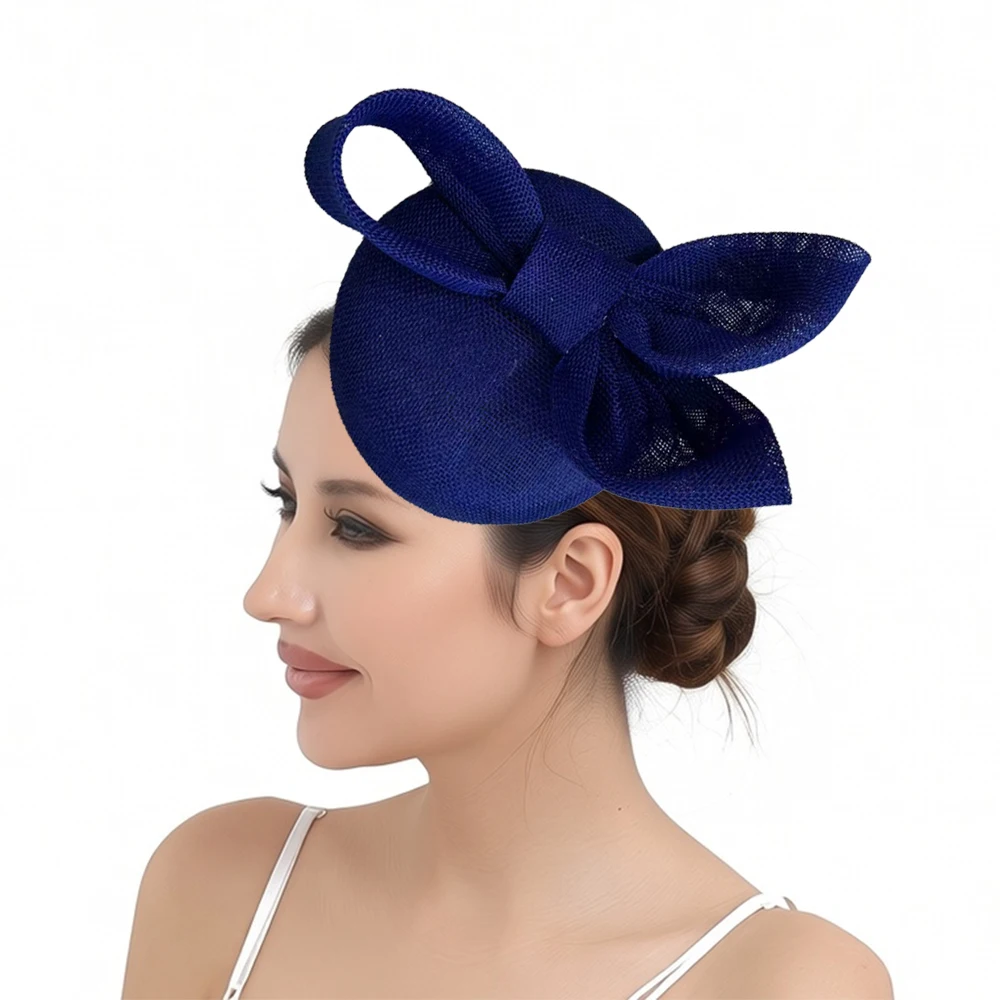Imitation Sinamay Fascinator Hat for Women Elegant bride Wedding Headwear with Bow Cocktail Race Day Headpiece hair accessories