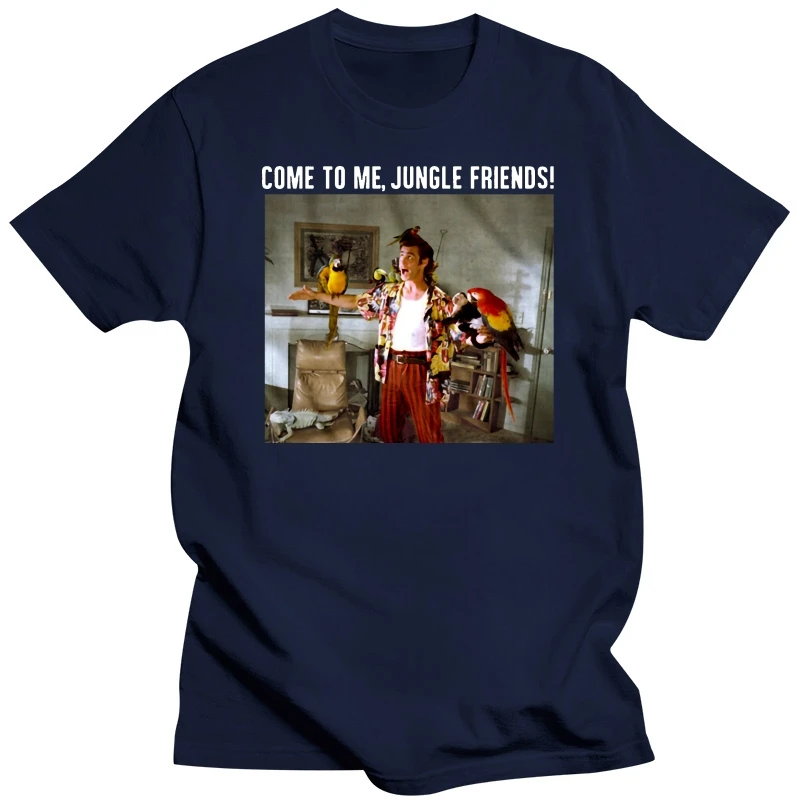 Ace Ventura Pet Detective Jungle Friends Men's T Shirt Jim Carrey Comedy Parrots for youth middle-age the old tee shirt