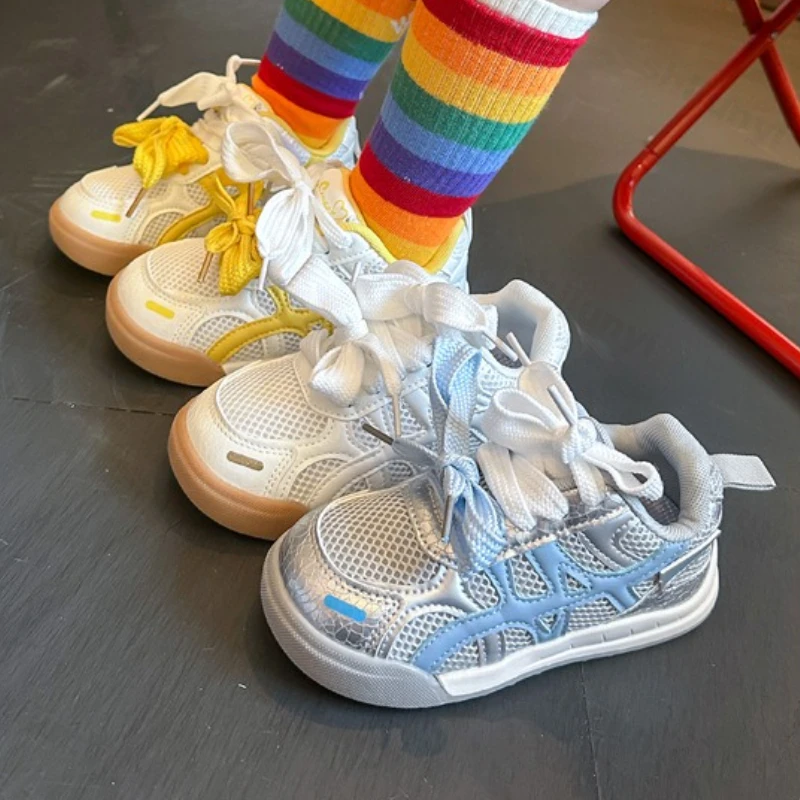 

Children's Sneakers 2025 Autumn Mesh Breathable Girls' Casual Shoes Soft Sole Lightweight Comfortable Boys' Fashion Single Shoes
