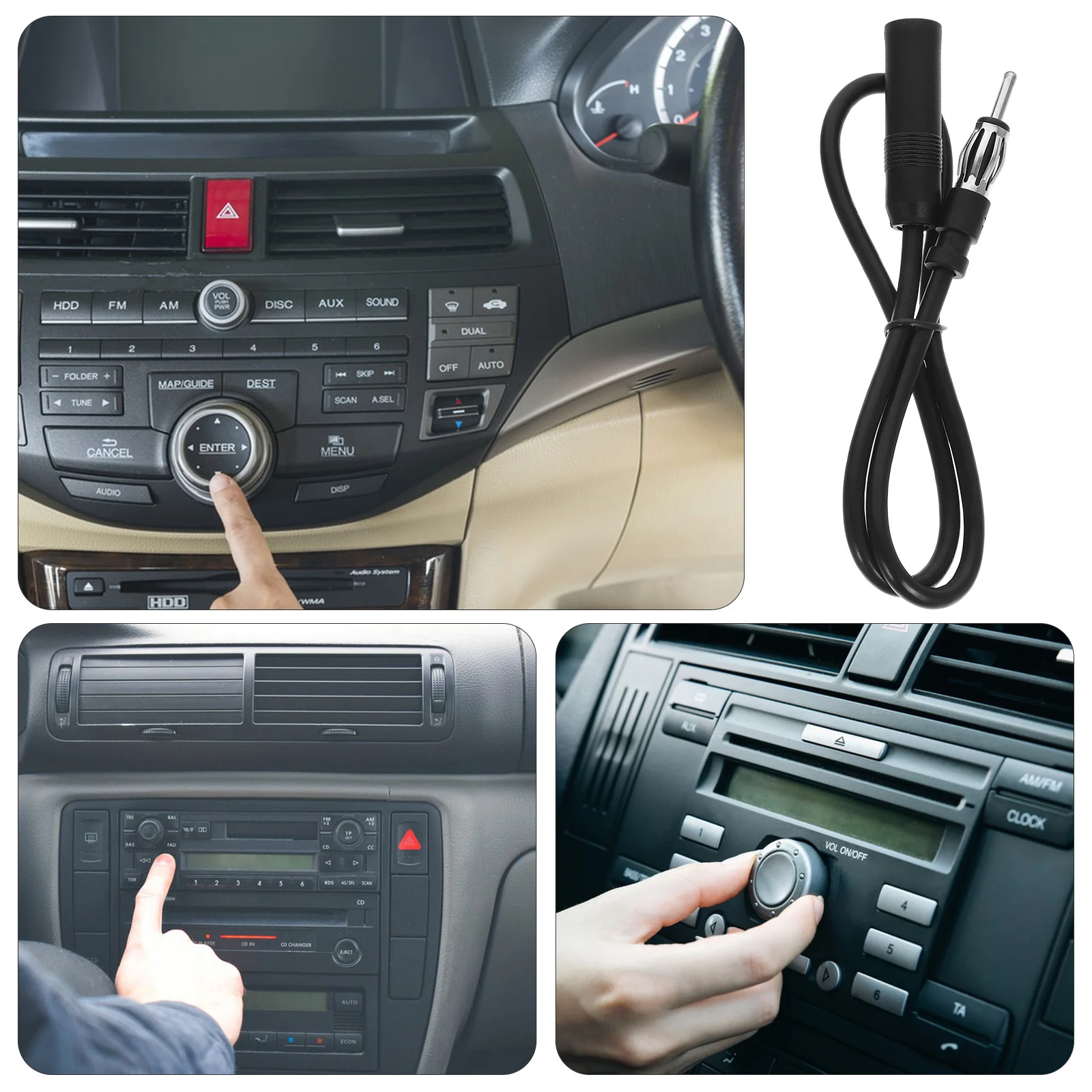 

Car Cd Player Am Fm Radio Universal Interface Extension Cable Male Female Long Antenna Connecting Line Stereo Car Radio Cable