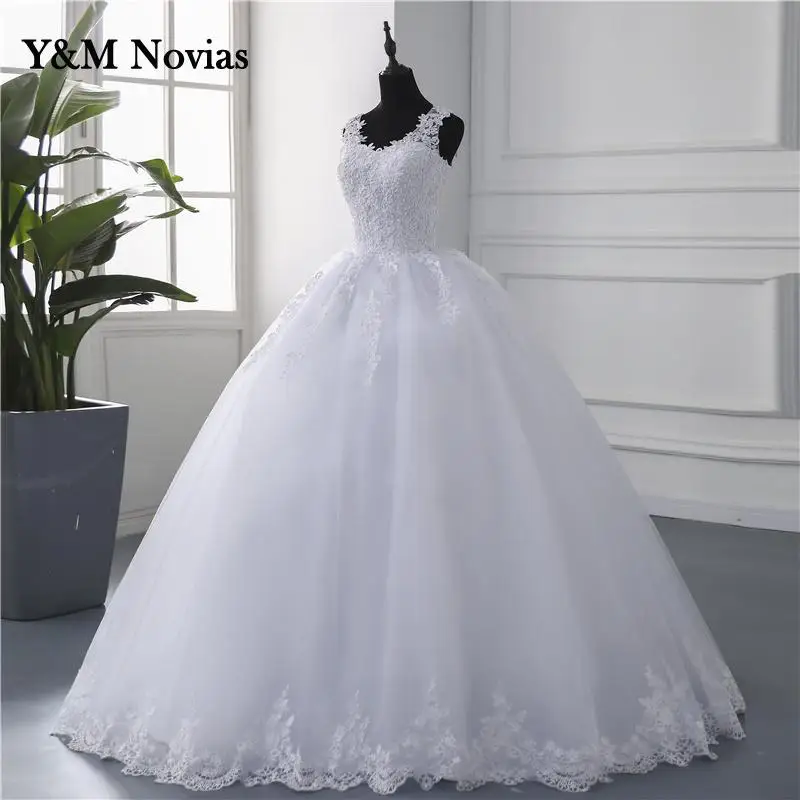 Real Video Spaghetti Straps blanco marfil tul vestido de fiesta nupcial para vestidos de novia nuevo lujo perlas matrimonio personalizado