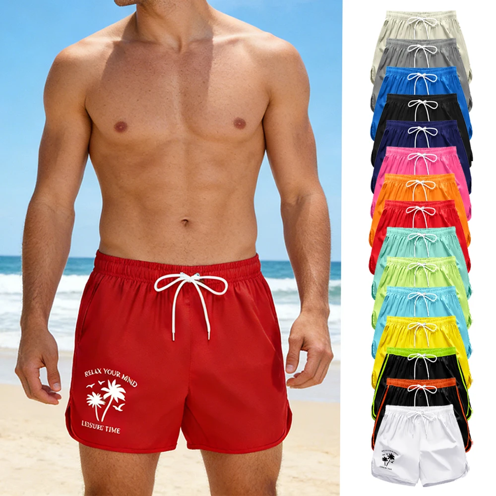

Summer Casual Men's Quick Dry Board Shorts Elastic Waist Drawstring with Pockets Hawaiian "Leisure Time" Graphic Print Beachwear