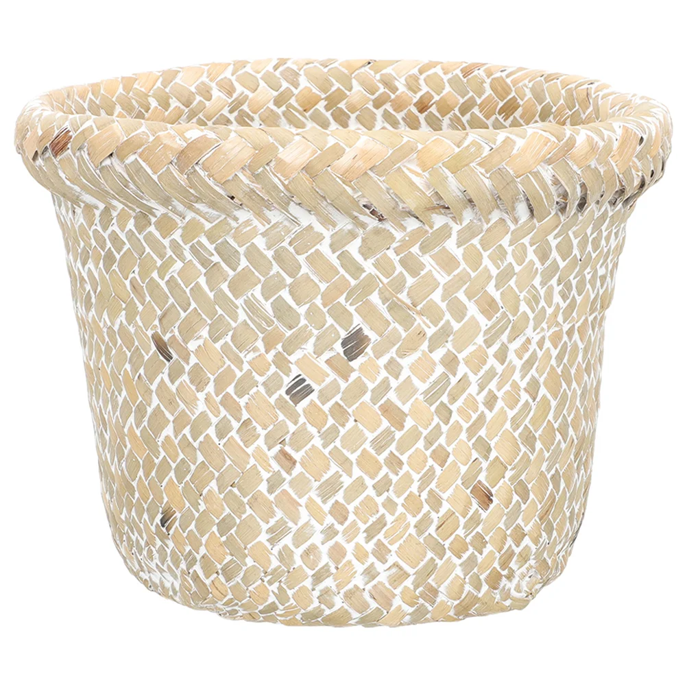 

Office Trash Can Waste Wastebasket Seagrass Storage Baskets Woven Wastebaskets Rural Wastepaper