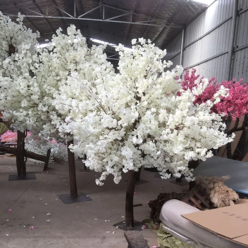 Witte Kunstmatige Kersenbloesemboom Bruiloft Boogset Kunstbloem Kunstmatige Perenbloesem Wensboom Buiten Decoratie