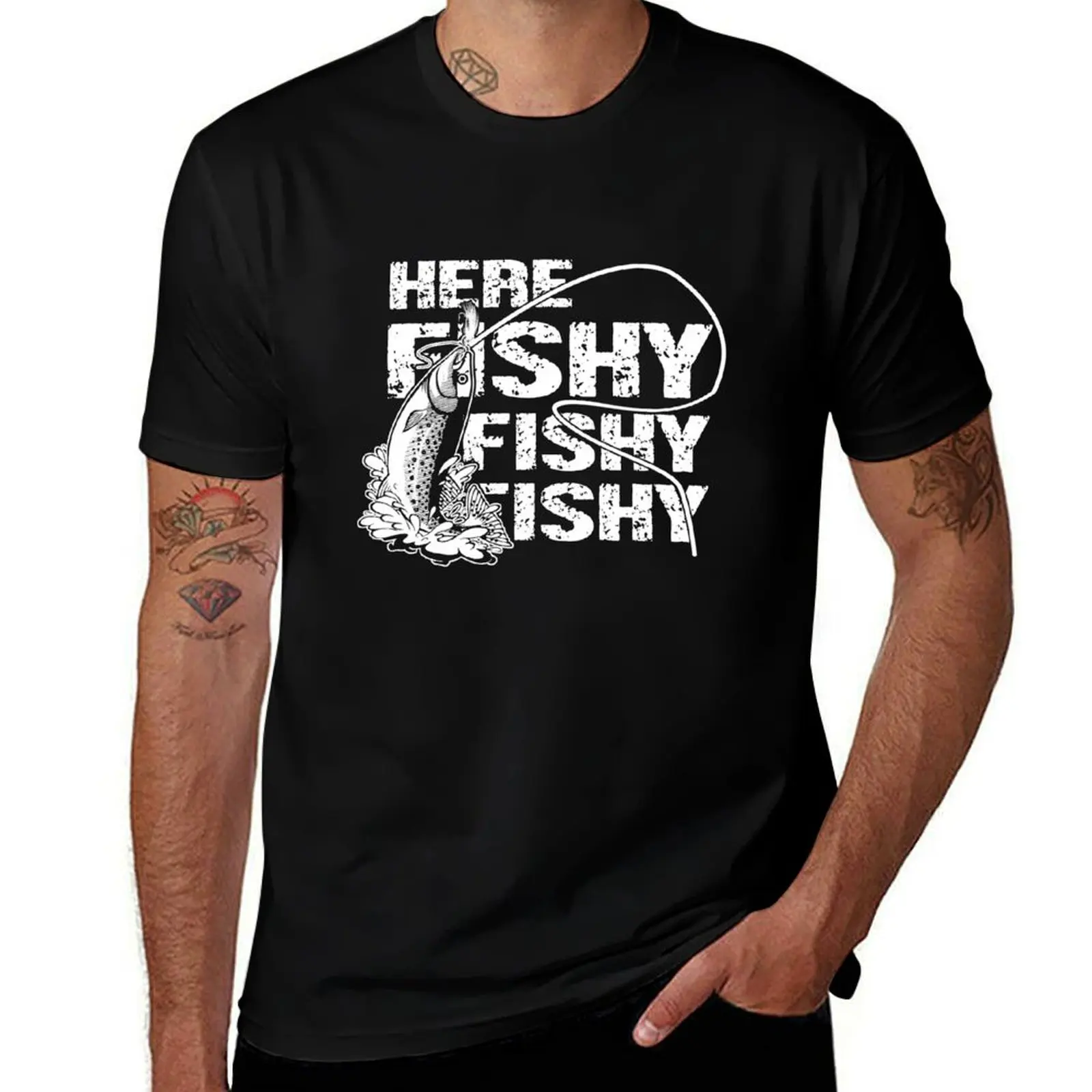 

Here Fishy Fishy Fishy T-Shirt man t shirt graphic graphic t shirts for man
