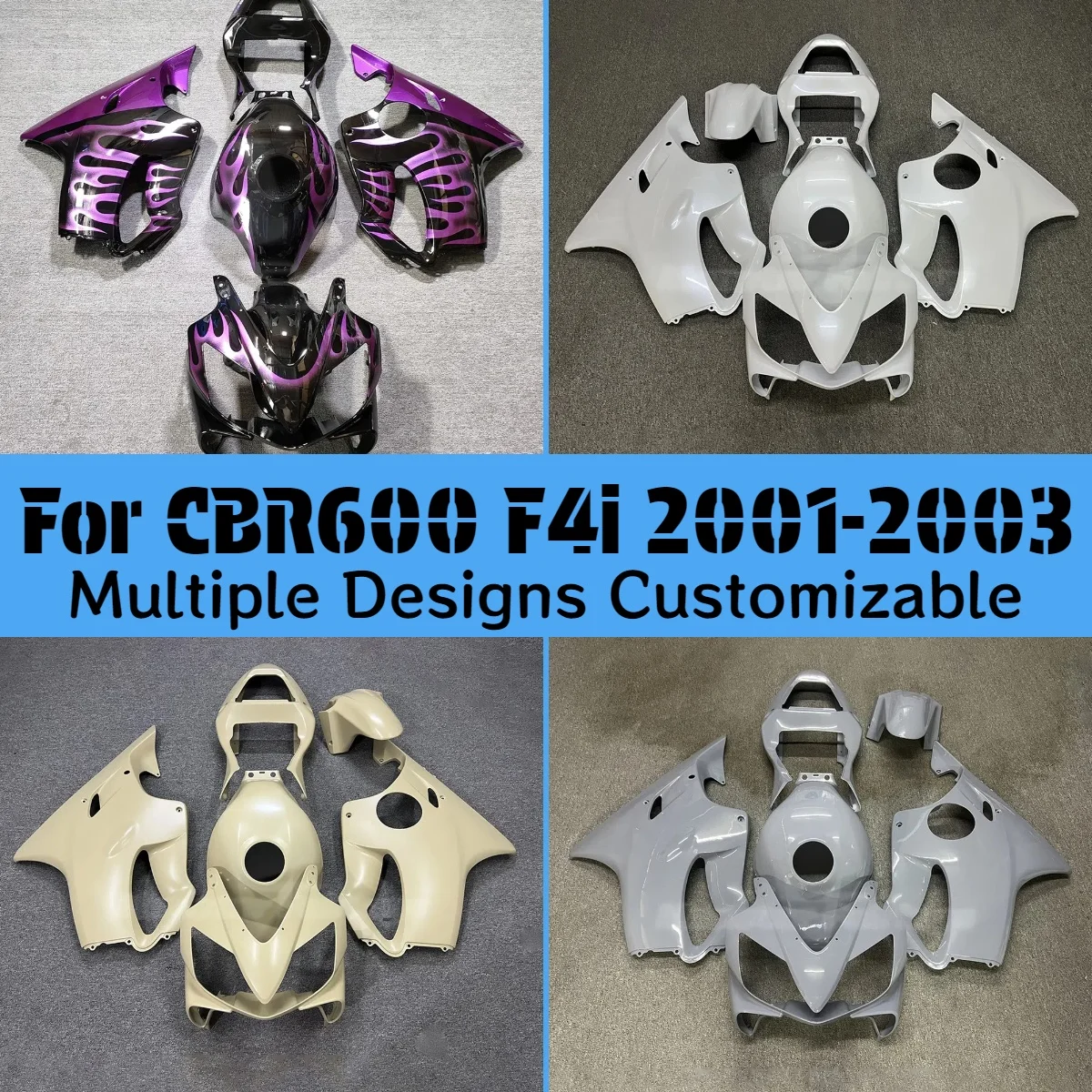 

Настраиваемые обтекатели для Honda CBR600F4i 2001 2002 2003, крышка топливного бака, комплект обтекателя мотоцикла CBR 600 F4i 01 02 03