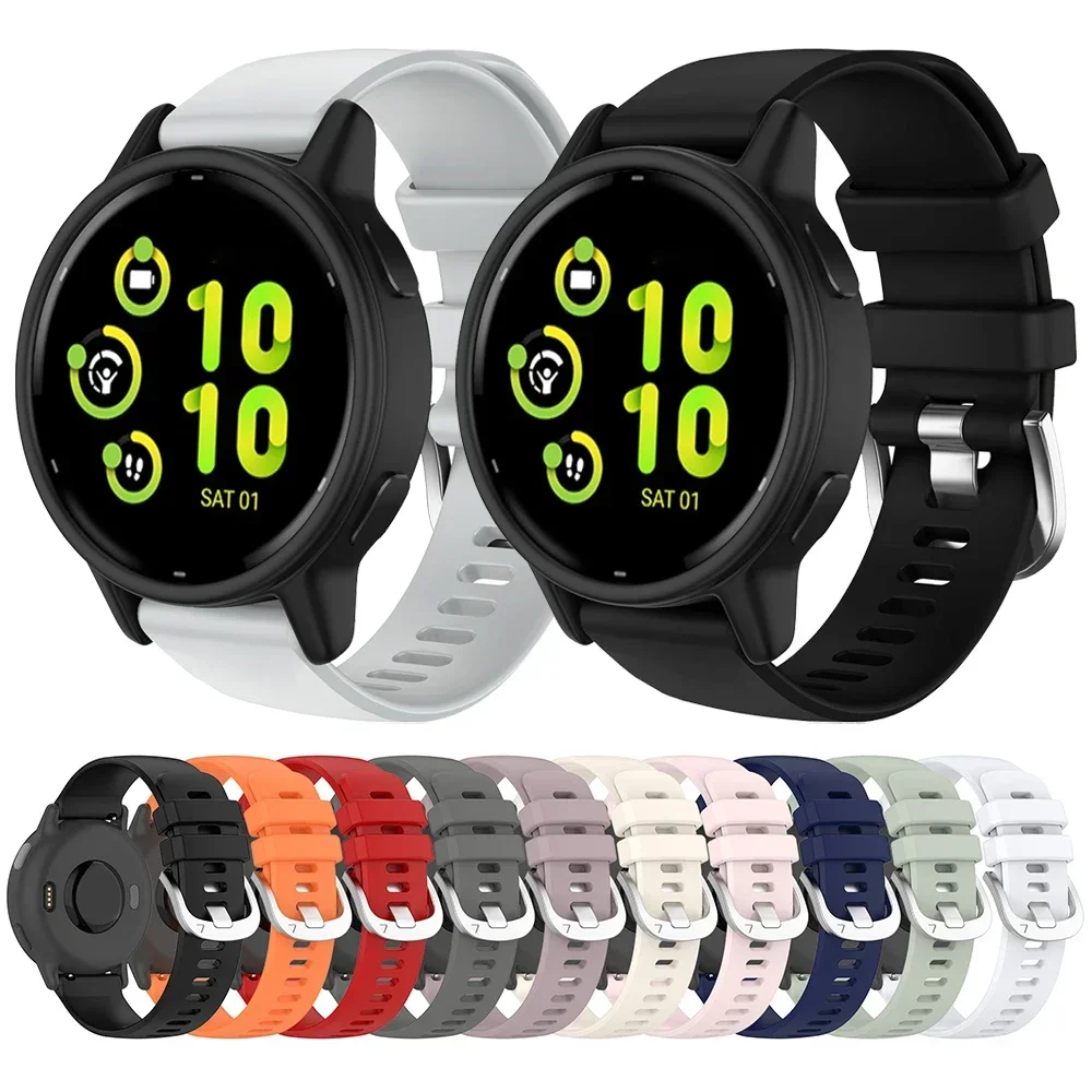 Quick Release 22mm 20mm Silicone Band For Garmin Vivoactive 5 4/Forerunner 165 265 255 Music 245 645 55/Venu 3 2 Plus Strap
