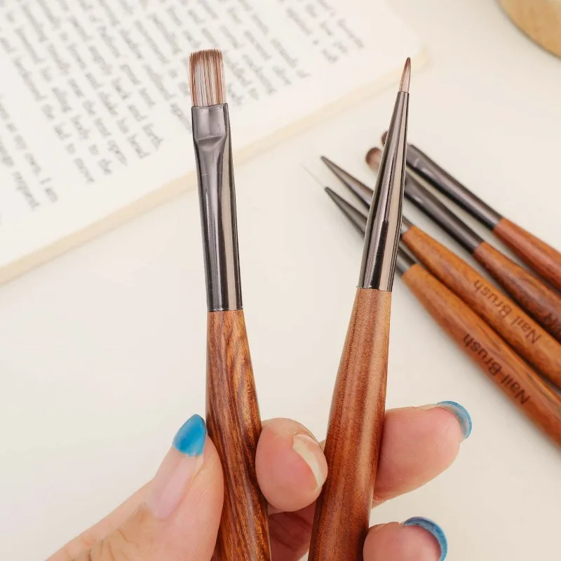 แปรงเพ้นท์เล็บสองหัว 1/4 ชิ้น สำหรับวาดลายสามเหลี่ยม ปากกาเพ้นท์ลายเส้น ลายเฟรนช์ ลายดอกไม้ สำหรับทำเล็บ