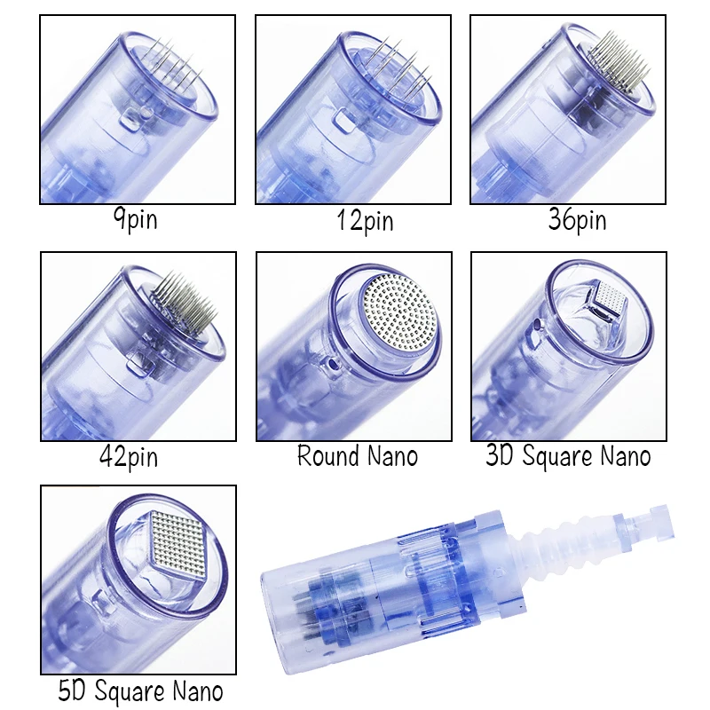 Electric Bayonet Derma Pen 9/12/36/42Pin Blue Microneedling Micro Needles Cartridge Dermapen A6 Replacement Eyebrow Tattoo Tool
