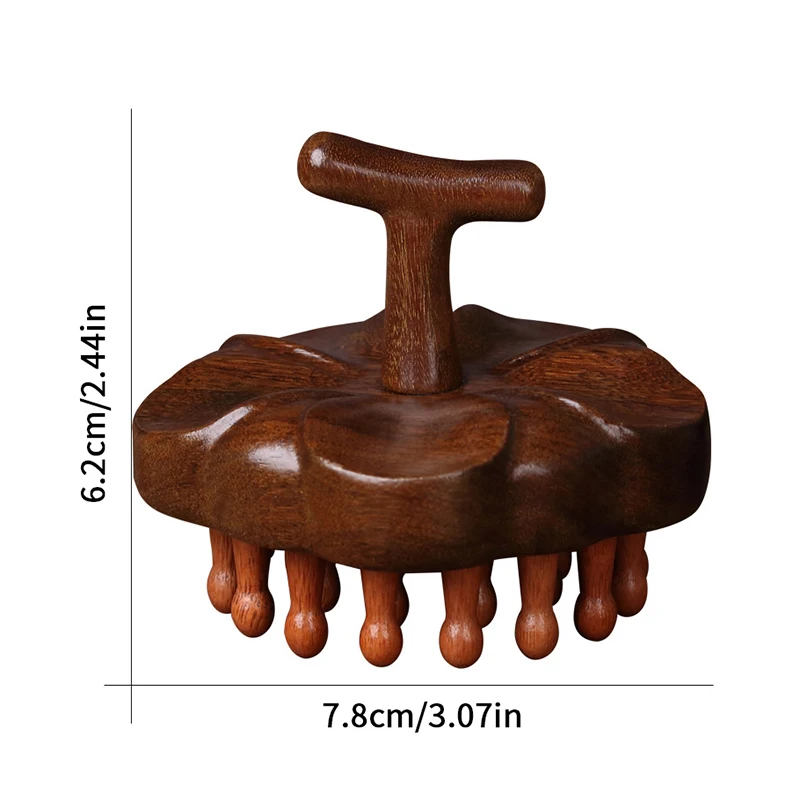 الخشب العلاج تدليك مشط فروة الرأس رئيس مدلك خشب الصندل الطبيعي التعميم الأسنان غواشا كشط الجسم مدلك متعدد الوظائف #6