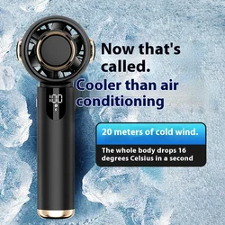 2025 New High-speed Turbo Handheld Fan Usb Mini Portable Rechargeable Student Desktop Small Electric Fan