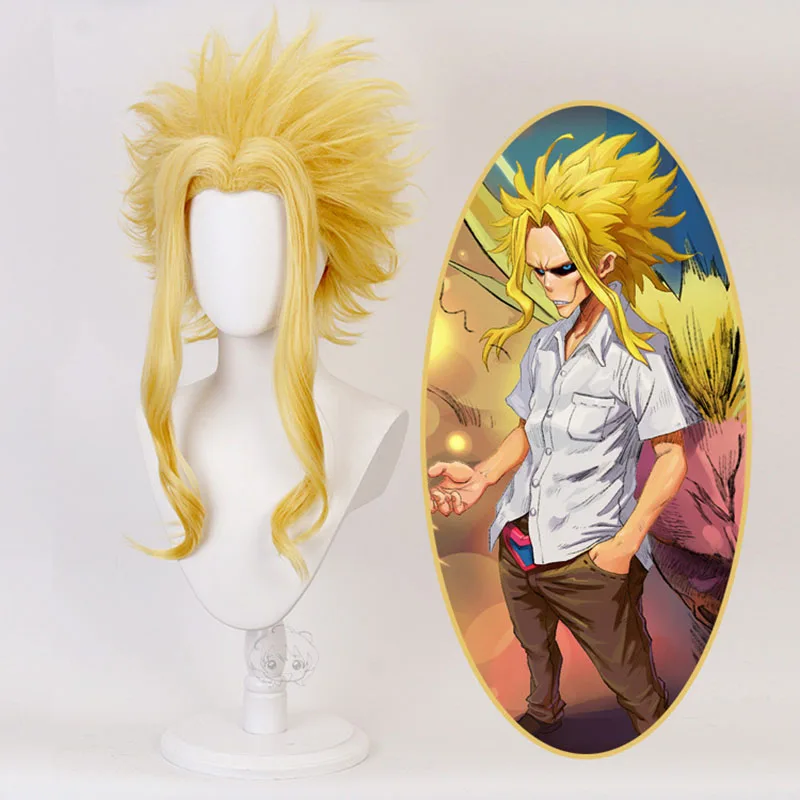

Аниме All Might Косплей Парики Короткие Желтые Парики Aduly My Hero Academia Косплей Термостойкие Синтетические Волосы + Кепка Для Парика