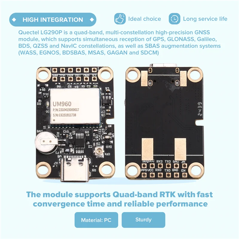 【صفقة فلاش!】لـ GPS L1 L2 L5 Glonass Beidou Galileo NAVIC 20 هرتز وحدة RTK GNSS متعددة الموجات مستوى سم عالي الدقة للتحكم في الطيران #1