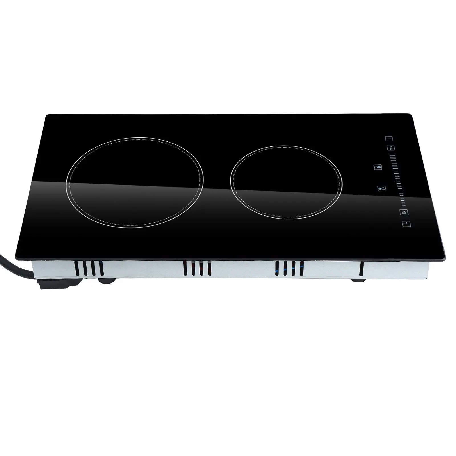 Built in Electric Stove Top, 20 x 11.6 inch 2 Burners, 240V Glass Radiant Cooktop with Sensor Touch Control, Timer & Child Lock