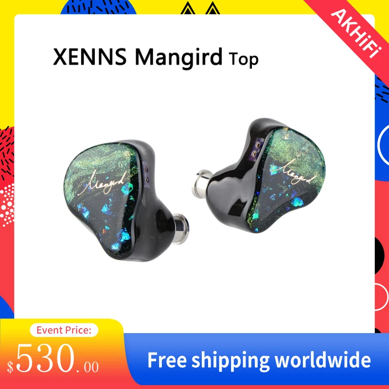 XENNS Mangird Top 8BA+1DD Hybrid IEM In-ear Earphone Swappable 0.78mm 2Pin 6N OCC Silver-plated Cable