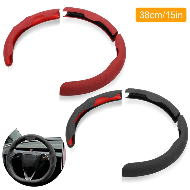 

Nappa Leather Anti-Slip Steering Wheel Cover For Cars, With Sweat-Absorbing Buckle Comfortable Universal Steering Wheel Cover