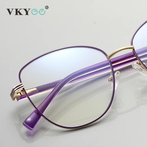 Imagen 2 del producto VICKY, diseño Simple, mariposa geométrica, montura grande, gafas para mujer, gafas de lectura antiluz azul, prescripción personalizable