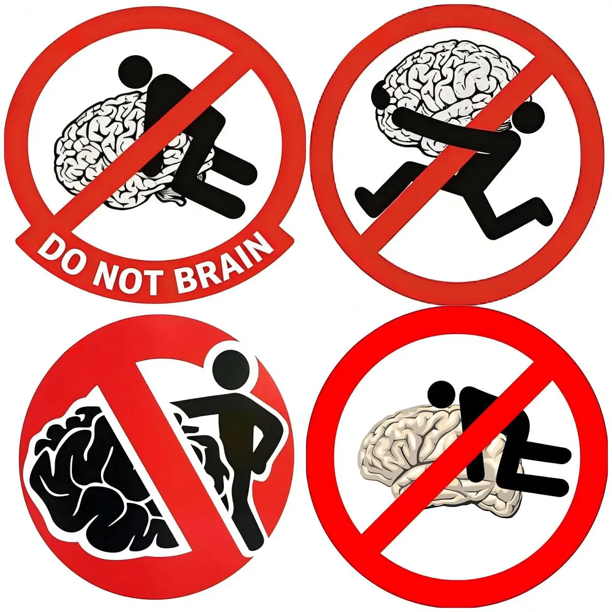

Do Not Brain Car Sticker Waterproof Vinyl Warning Trunk Decal on Bumper Self-adhesive Sign Decal Car Accessories