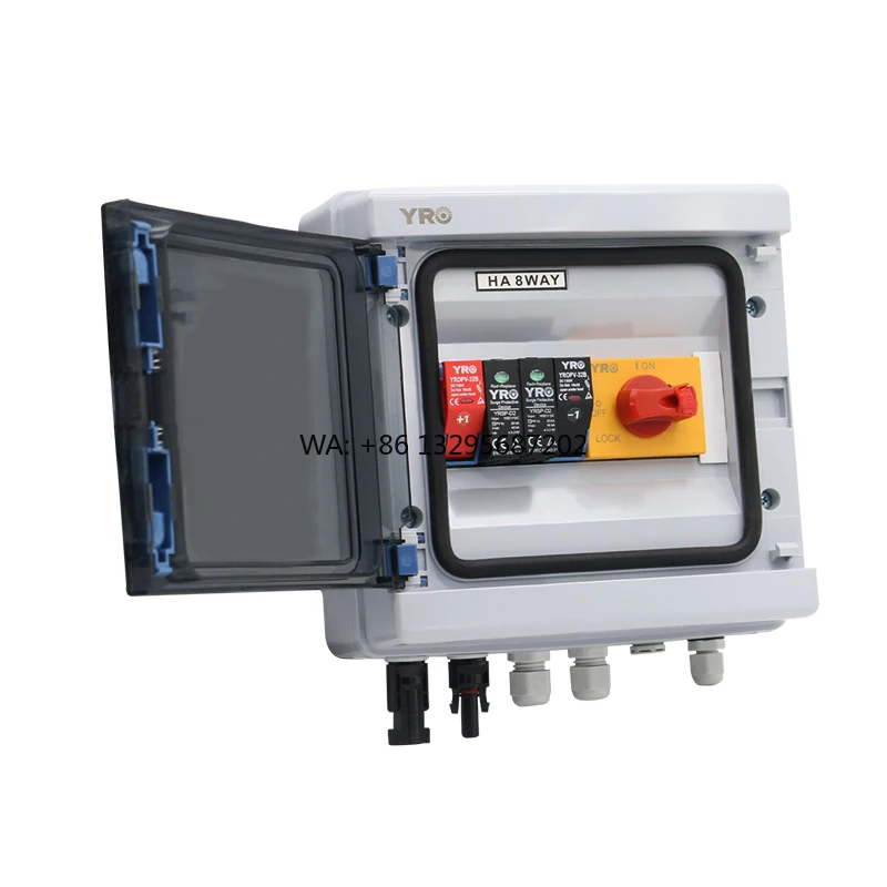 

Solar PV Combiner Box for 1 String Solar Panel DC 1000V 1in 1out with DC Isolator Switch 15A Gpv Fuse