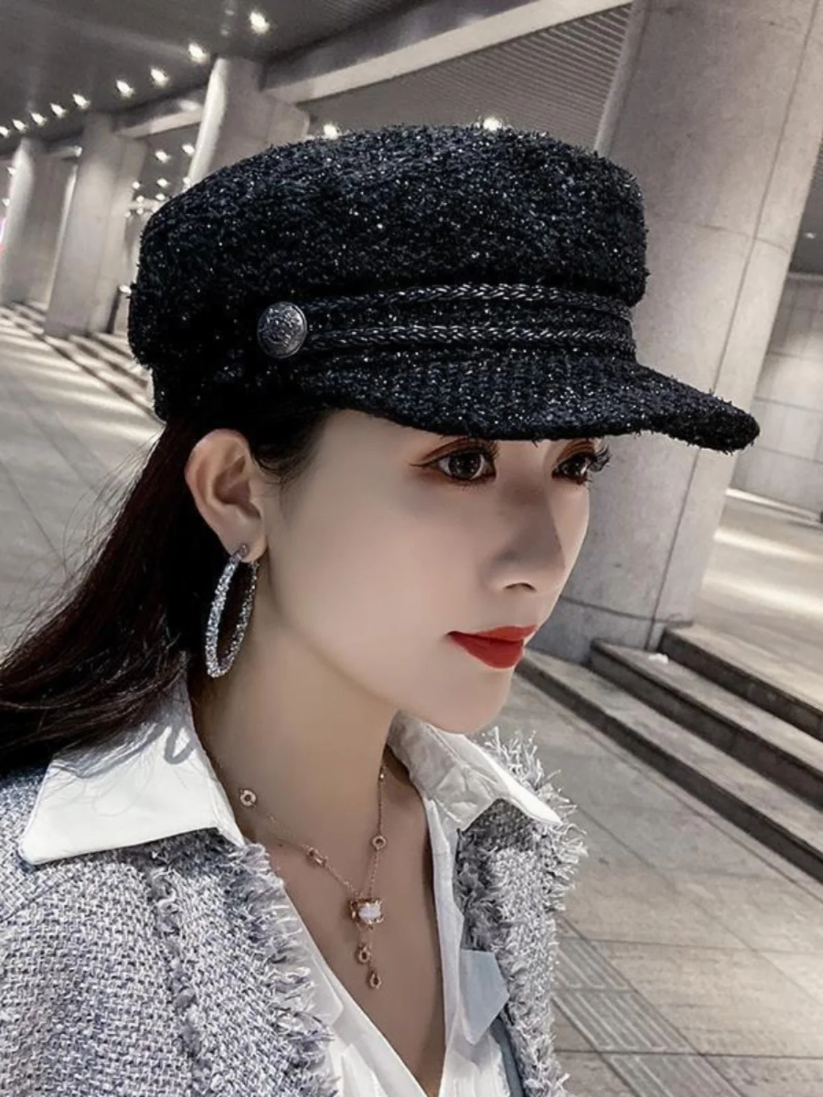 Fashionable Octagonal Hat Women's Casual Trendy Duckbill Cap Korean Style Versatile Beret Hat Spring Autumn Popular Street Style