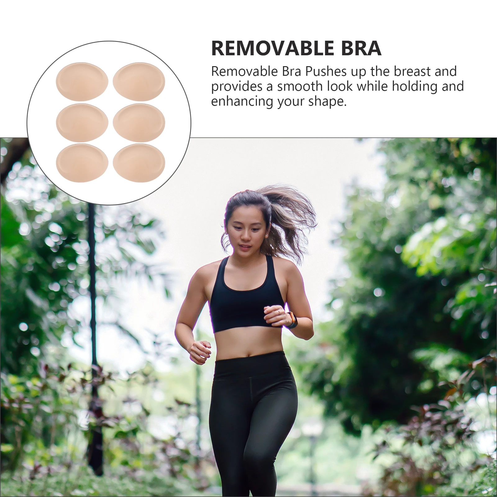 

3 Pairs Bra Inserts Pad Sponge Milk Silk Fabric Removable Lightweight Sports Yoga Bra Pads Enhance Shape Ladies